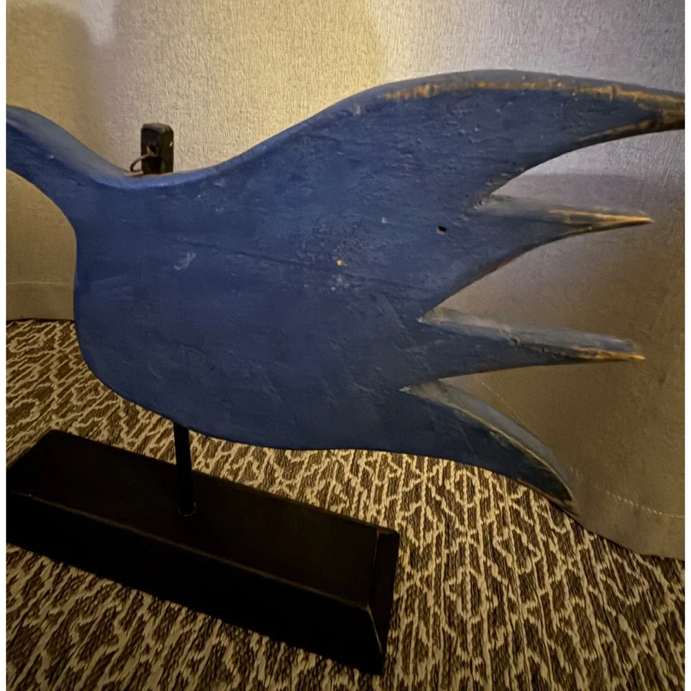 🐦 Signed Vintage Hand-Carved Wooden Bird Sculpture Folk Art 26” Luigi Rossi